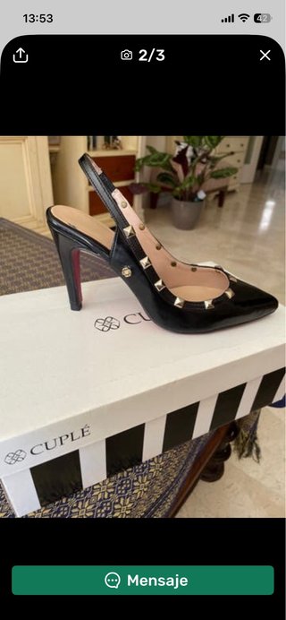 Zapatos de tacón Cuplé negros con tachuelas