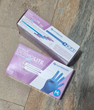 Guantes Nitrilo Dermolite Azul Talla M (100 uds)