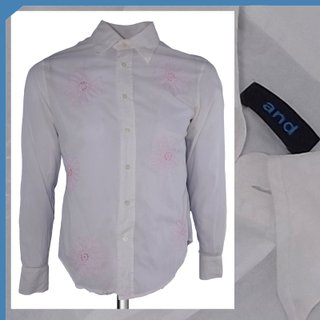 And Mens White Shirt Size S Long Sleeve