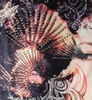 Camiseta elástica terciopelo estampado mujer