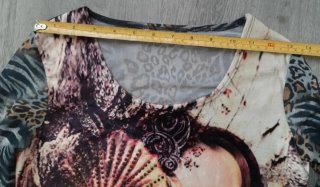 Camiseta elástica terciopelo estampado mujer