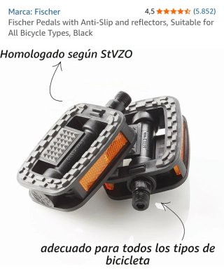Pedales de Bicicleta Fischer Antideslizantes