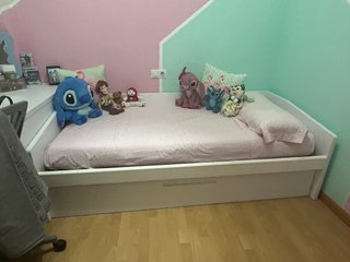 Cama nido blanca de madera