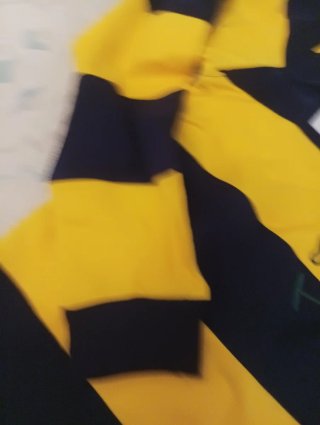 Polo Vale Talla L Rayas Azul/Amarillo