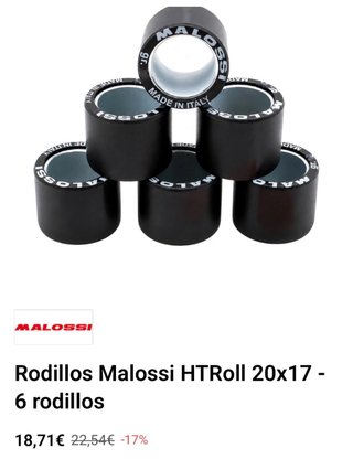 Rodillos Malossi HTRoll 20x17