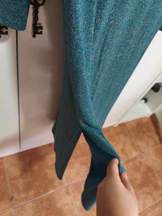 Vestido MIDI azul brillante