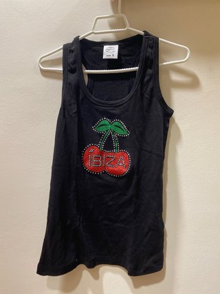 Top Negro Planet Ibiza con Estampado
