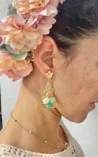 Pendientes de Flores para Invitada o Flamenca