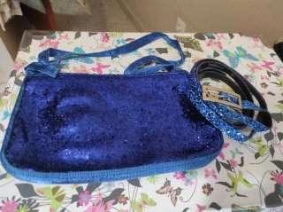 Lote de Bolso y Cinturón con Purpurina