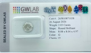 Diamante 2.03 ct Redondo G I2 GWLAB