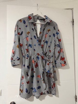 Mono corto Zara estampado rayas