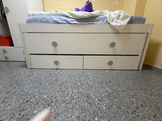 Cama nido blanca con cajones