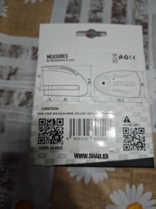 Antirrobo disco moto SHAD SC61A con Alarma