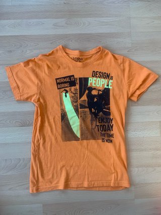 Camiseta Losan Naranja con Estampado