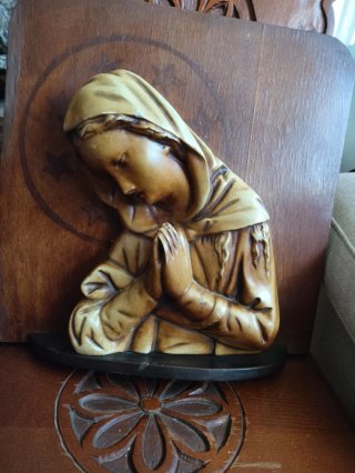 Retablo Virgen María Altorrelieve Antiguo Años 50