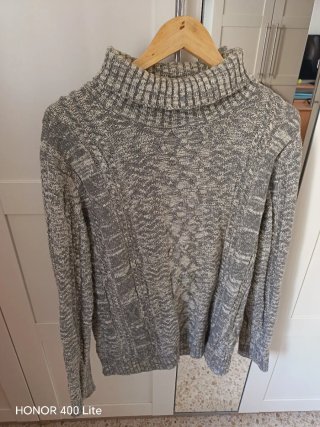 Jersey de Punto Cuello Alto Gris Talla L