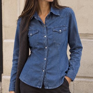 Camisa Vaquera Zara TRF Azul Talla M denim