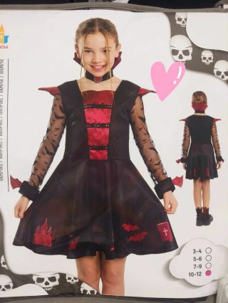 Disfraz Vampira Halloween Niña Talla 10/12