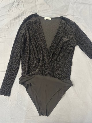 Body Manga Larga Mango Negro Talla M