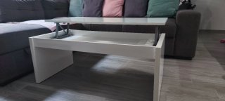 Mesa de centro elevable blanca