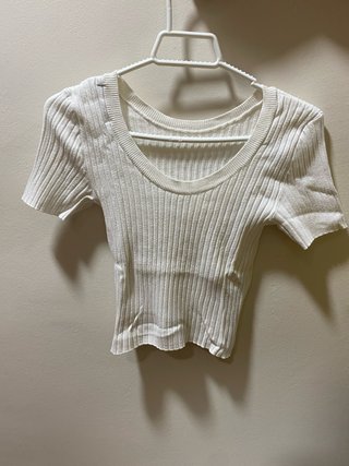 Camiseta blanca de canalé