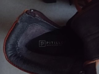 Botines marron de piel con tacon Pitillo Talla 38.