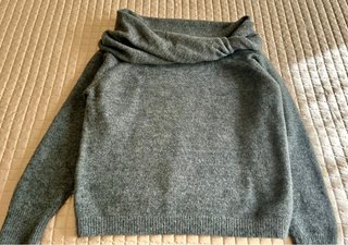 Jersey Zara cuello drapeado gris
