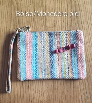 Monedero / Bolso de mano de piel multicolor