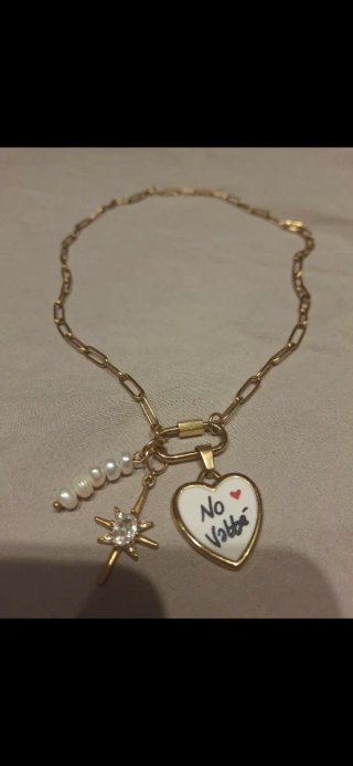 Collana con ciondoli perla, stella e cuore