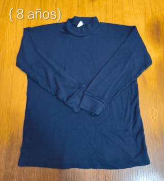8 años Jersey / Camiseta cuello alto azul marino