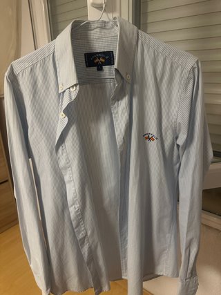Camisa Spagnolo rayas azul y blanca