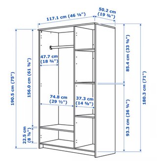 Armario Ikea BRIMNES 3 puertas espejo