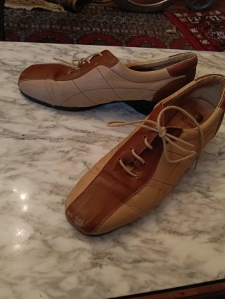 Zapatos Rena Beige/Marrón Talla 41 Cordones