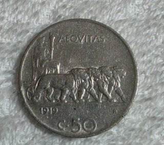 🇮🇹50 centesimi 1919 liscio