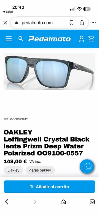 Gafas Oakley Leffingwell Crystal Black Polarized.