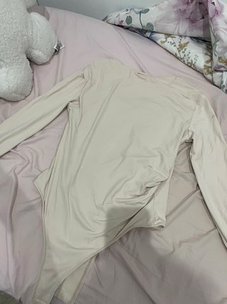 Body manga larga beige talla única