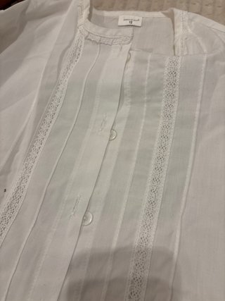 Camisa niña baile regional blanca talla 12