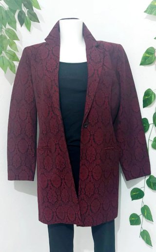Blazer Larga Estampada Talla M