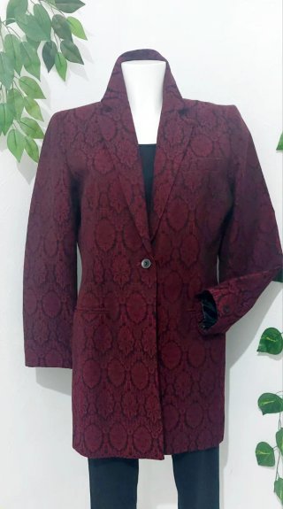 Blazer Larga Estampada Talla M