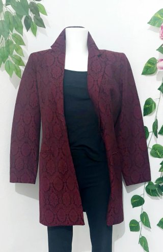 Blazer Larga Estampada Talla M