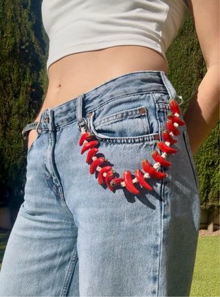 Charm de guindillas rojas hecho a mano Colgante