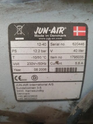Compresor Jun-Air 12-40 monofasico