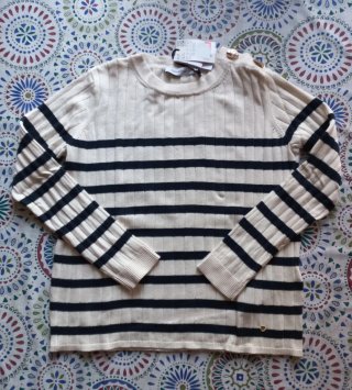 Jersey de rayas blanco roto y negro Talla S