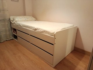 Cama Juvenil con Cajonera Blanca