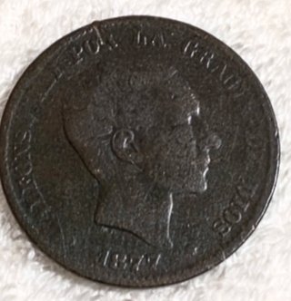ESPAÑA  MONEDA 10 CENTIMOS 1877 OM