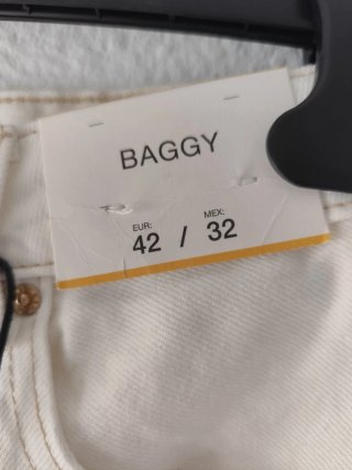 Pantalón Vaquero Blanco Zara Talla M