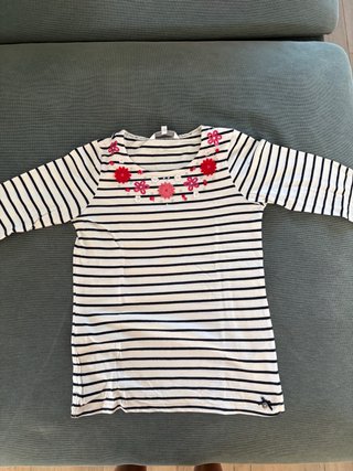 Camiseta rayas flores y diamantes