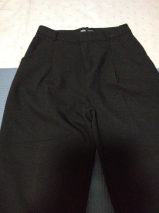 Pantalón Zara Talla 38 Ancho Negro