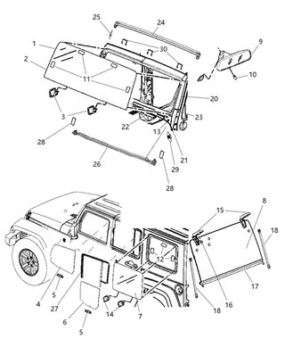 Burlete Marco Parabrisas Mopar Jeep Wrangler ORIGI