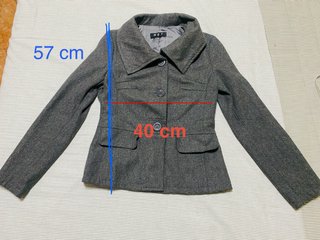 Chaqueta corta gris entallada mujer Talla M